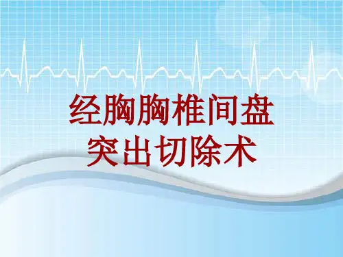 外科手术教学资料：经胸胸椎间盘突出切除术讲解模板