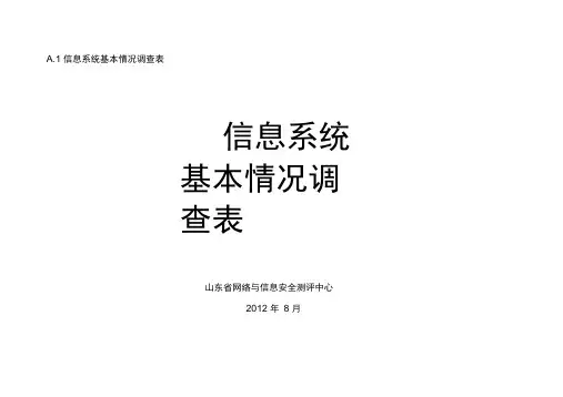 信息系统调研表