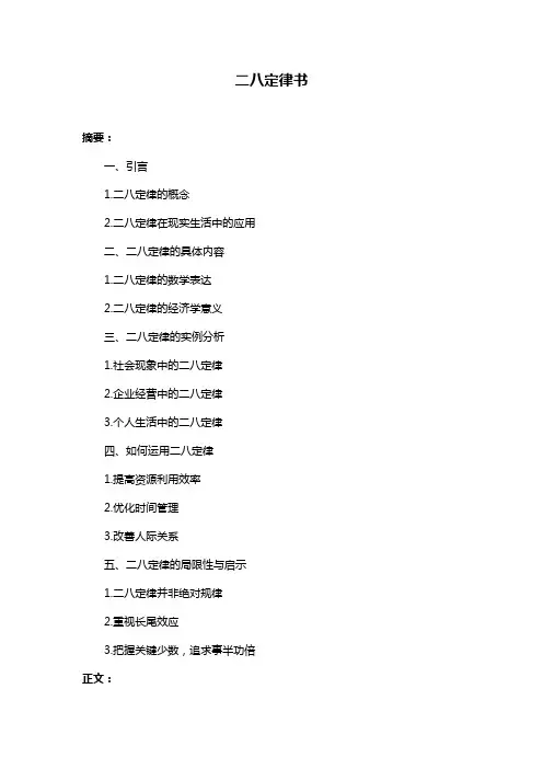 二八定律书