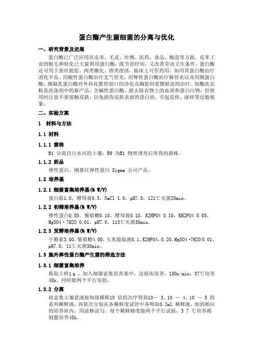 蛋白酶产生菌细菌的分离与鉴定
