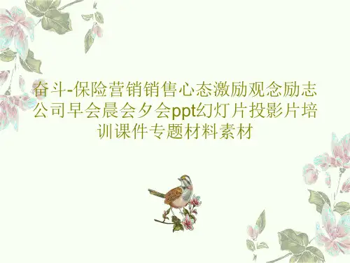 奋斗-保险营销销售心态激励观念励志公司早会晨会夕会ppt幻灯片投影片培训课件专题材料素材共37页文档