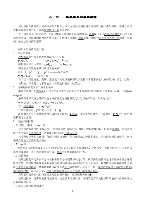 蒸馏––––基本概念和基本原理