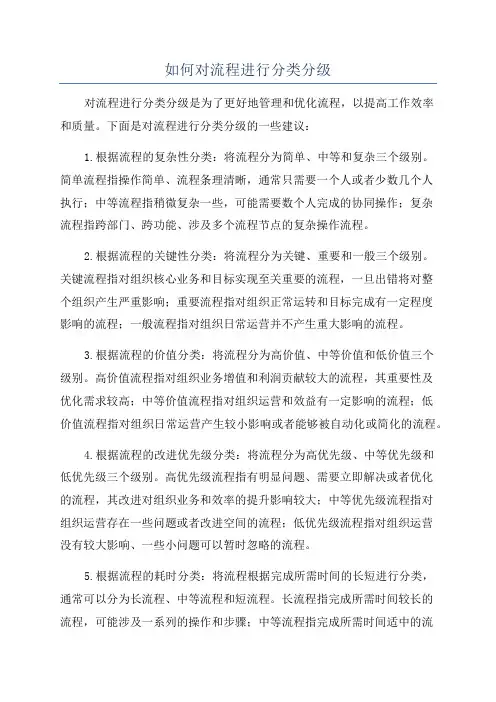 如何对流程进行分类分级