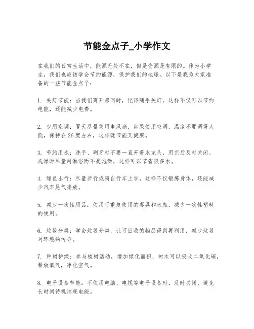 节能金点子_小学作文