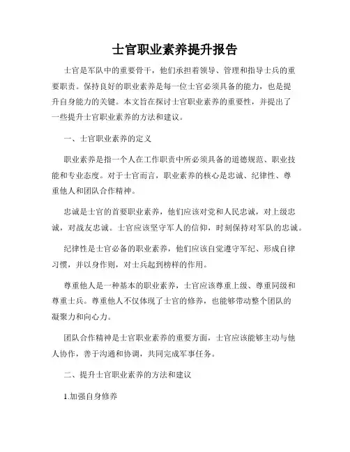 士官职业素养提升报告