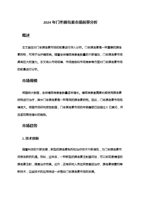 2024年门冬胰岛素市场前景分析