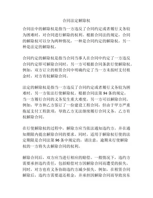 合同法定解除权
