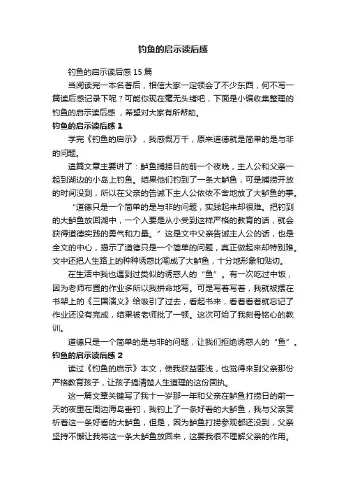 钓鱼的启示读后感