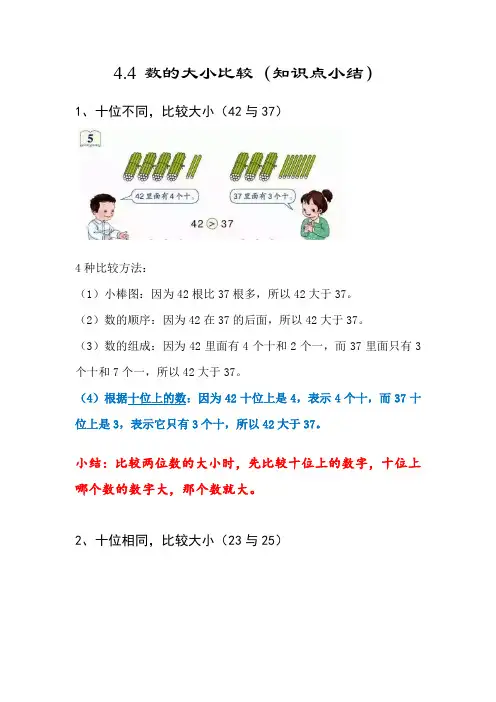 4.4 数的大小比较(知识点小结)