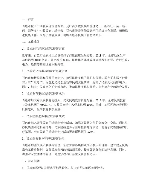 广西百色民族工作总结报告