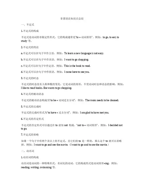非谓语法知识点总结