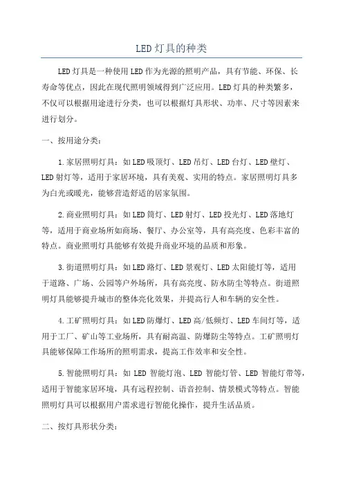 LED灯具的种类
