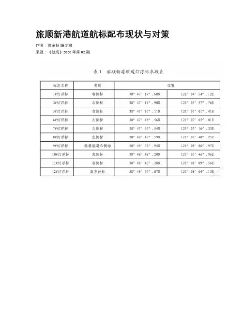 旅顺新港航道航标配布现状与对策