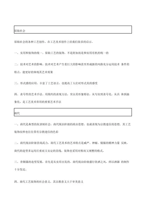 中国工艺美术史重点资料总结