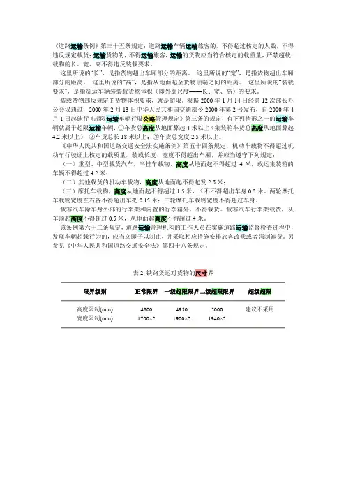 公路超限运输条例