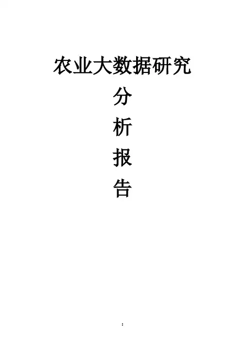 农业大数据研究分析报告