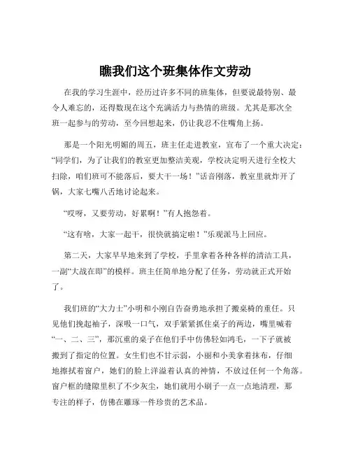 瞧我们这个班集体作文劳动