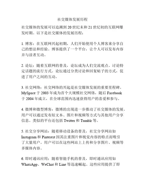 社交媒体发展历程
