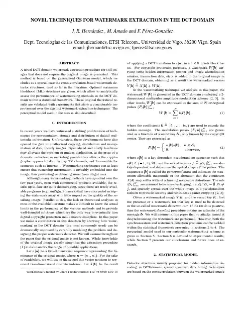 NOVEL TECHNIQUES FOR WATERMARK EXTRACTION IN THE DCT DOMAIN