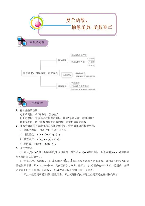 高中数学.复合函数、抽象函数、函数零点