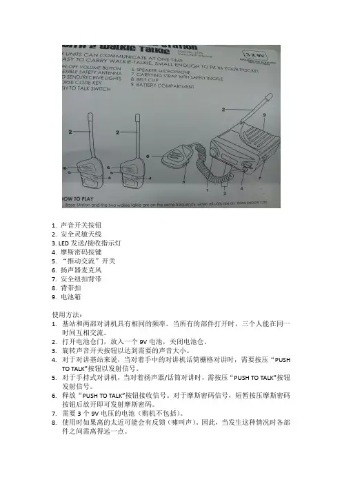 对讲机使用说明