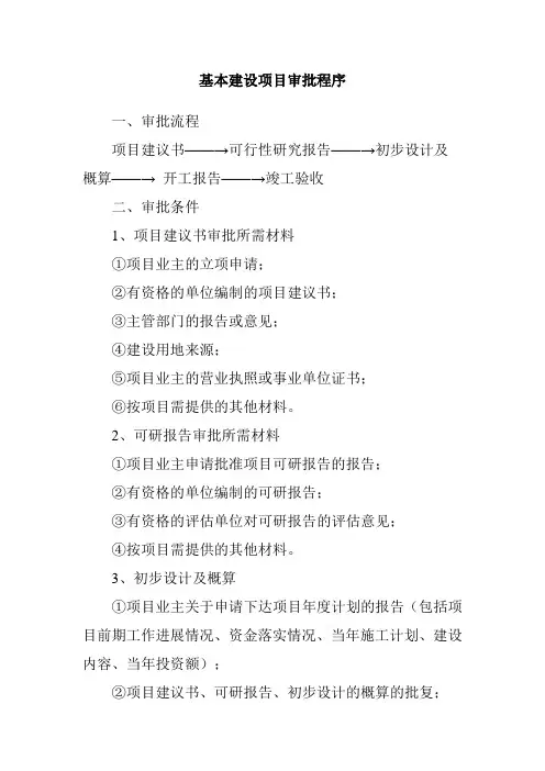 基本建设项目审批程序