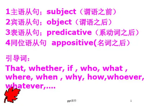 英语主语从句讲解  ppt课件