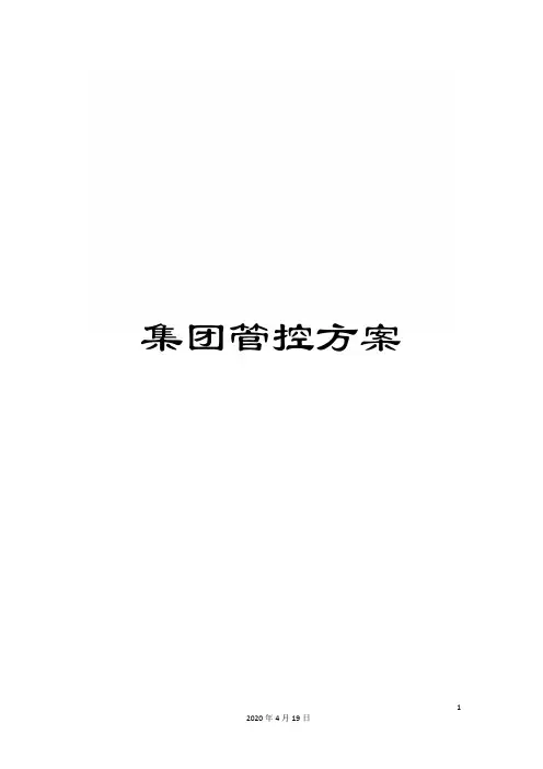 集团管控方案