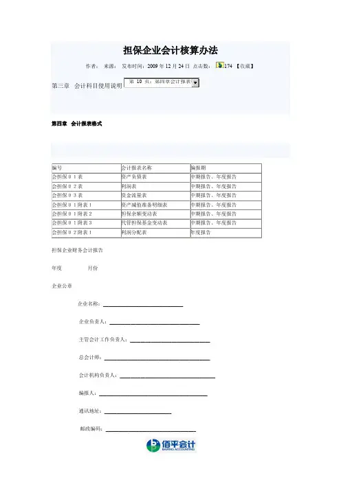 担保公司会计表格(非常详细)
