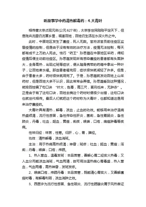 听故事学中药清热解毒药：4.大青叶
