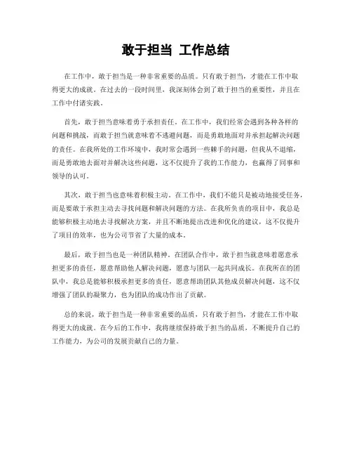 敢于担当 工作总结