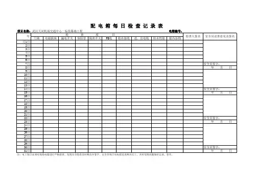 电箱每日巡查记录表