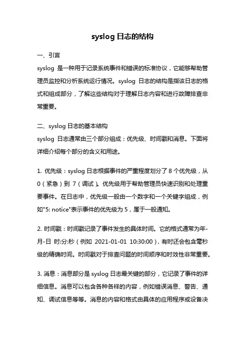 syslog日志的结构