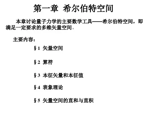 高等量子力学-第一章__希尔伯特空间