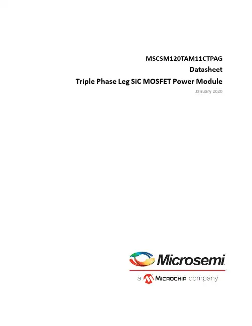 MSCSM120TAM11CTPAG 三相三导线SiC MOSFET电源模块说明书