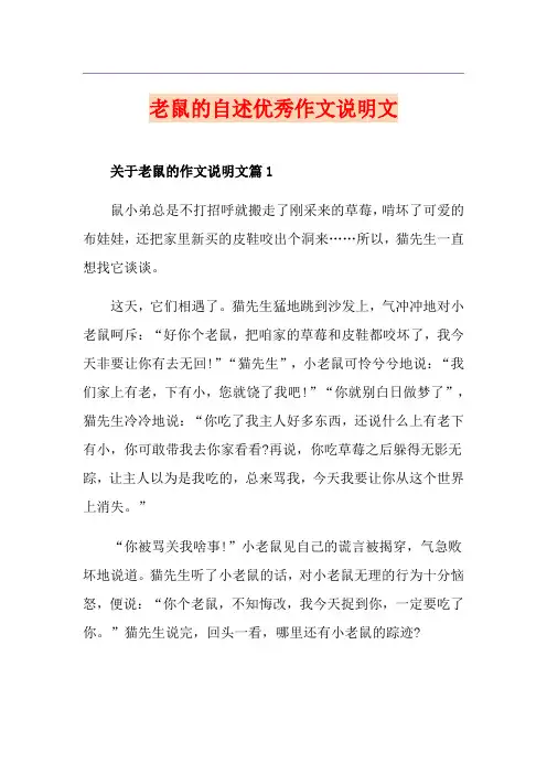 老鼠的自述优秀作文说明文