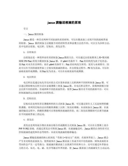 janus膜输送液滴的原理