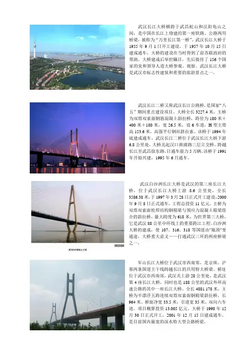 武汉的八座长江大桥
