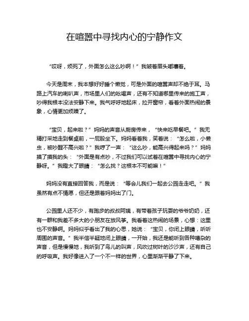 在喧嚣中寻找内心的宁静作文