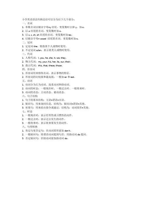 小学英语语法归纳总结