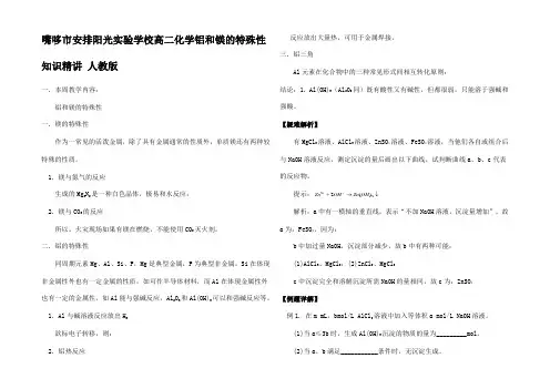 高二化学铝和镁的特殊性 