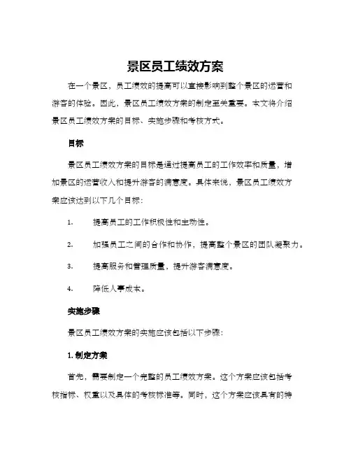 景区员工绩效方案