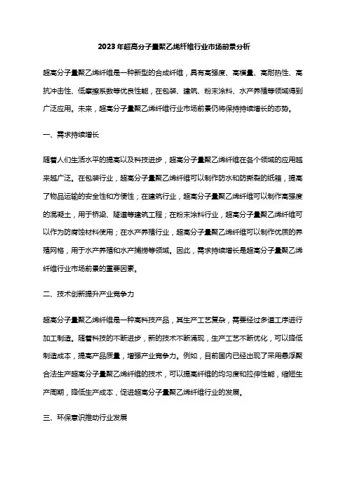 2023年超高分子量聚乙烯纤维行业市场前景分析