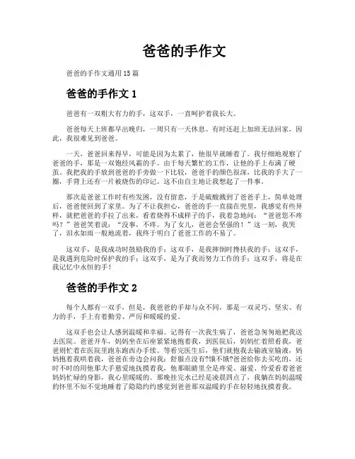爸爸的手作文