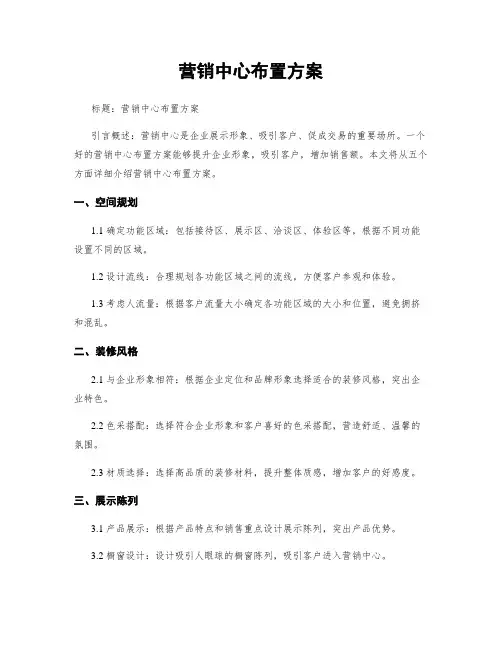 营销中心布置方案