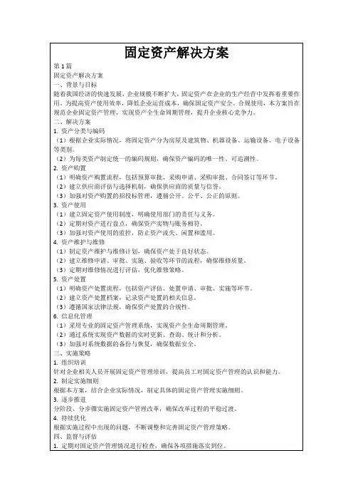 固定资产解决方案