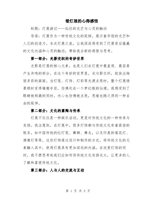 看灯展的心得感悟