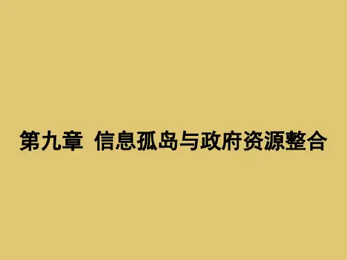 第九章 信息孤岛与政府资源整合 《电子政务教程》ppt 课件