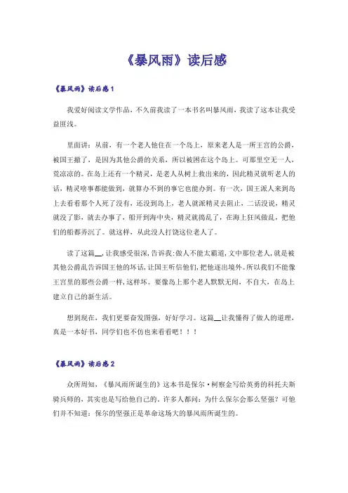 《暴风雨》读后感