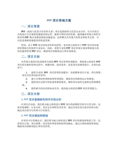 ppp项目咨询方案
